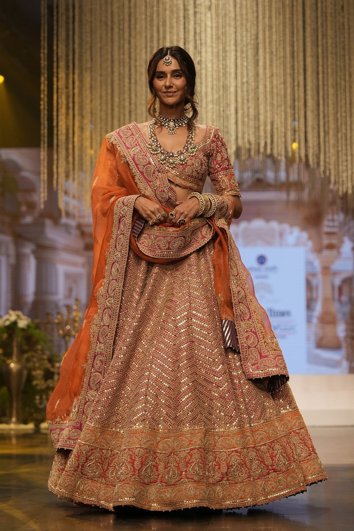 Anahira - Rani Hotpink Blouse with Lehenga and Dupatta (Lxrts)