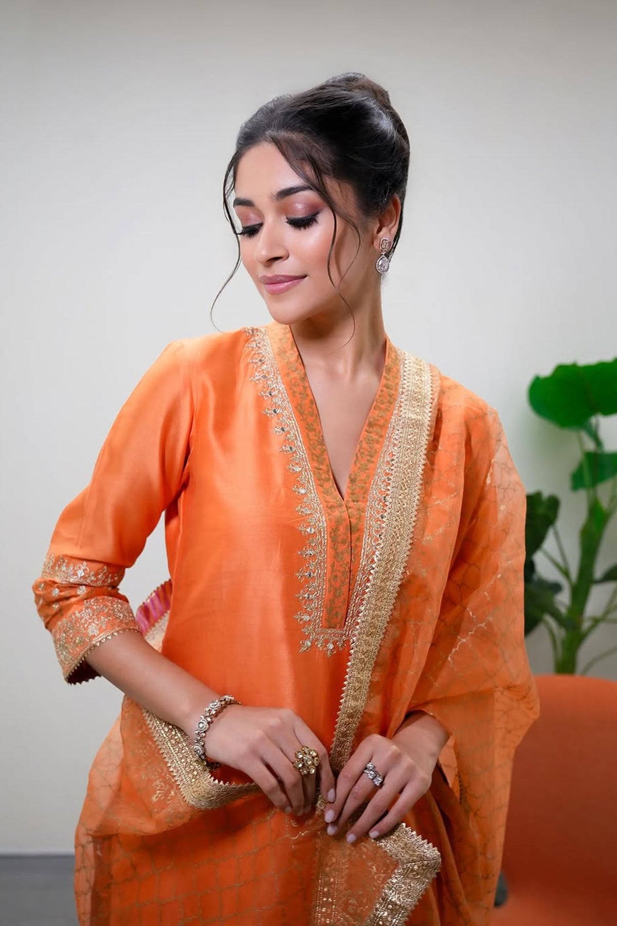 Nandini Gupta In Faheeda - Tangerine Orange Kurta Set