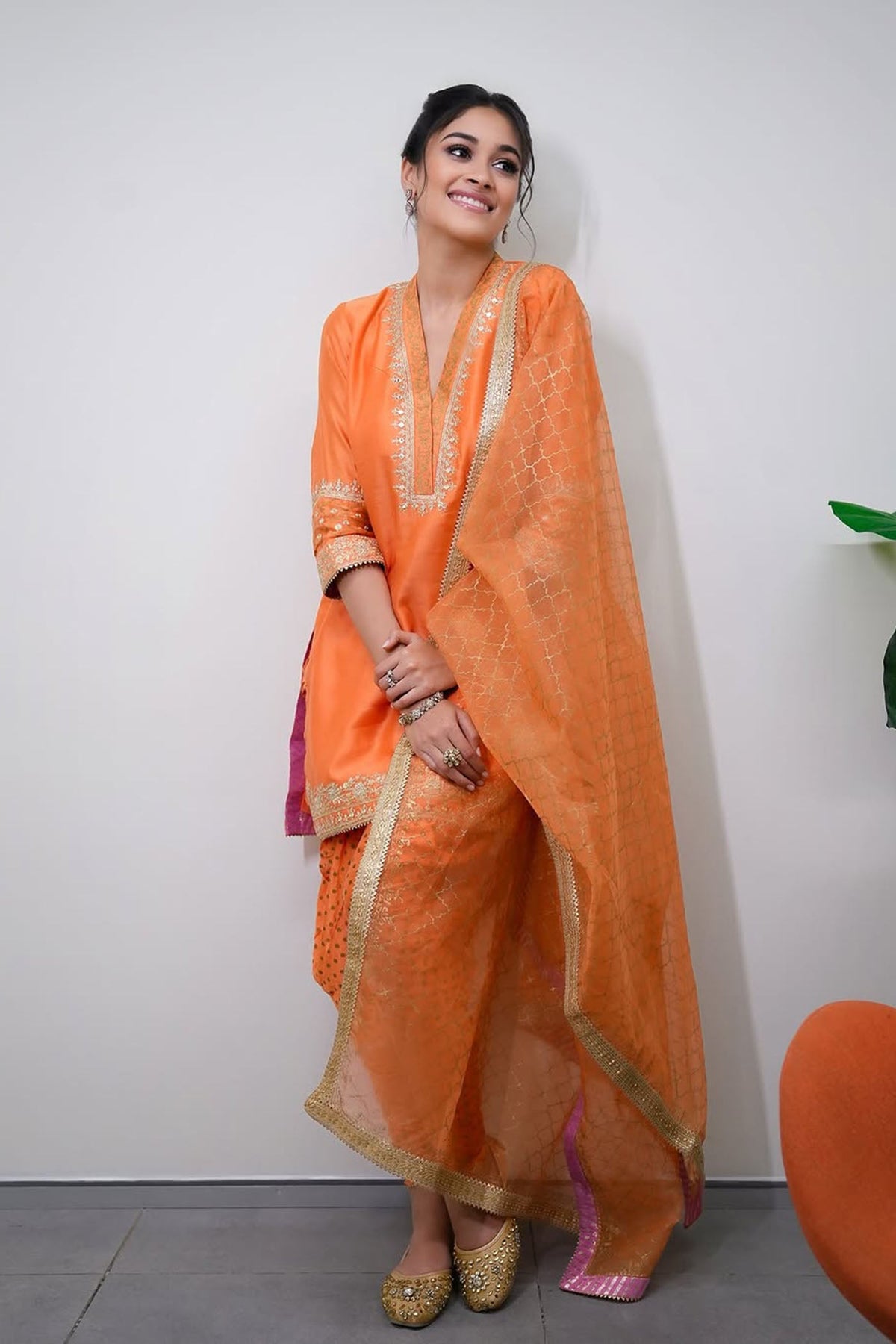 Nandini Gupta In Faheeda - Tangerine Orange Kurta Set