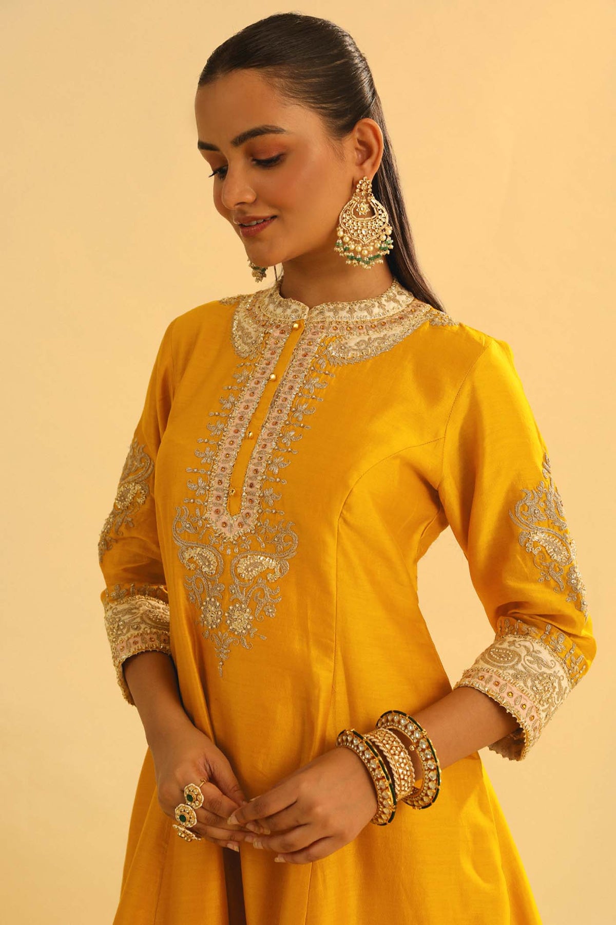 Amani - Heirloom Mustard A-line Kurta with Salwar & Dupatta