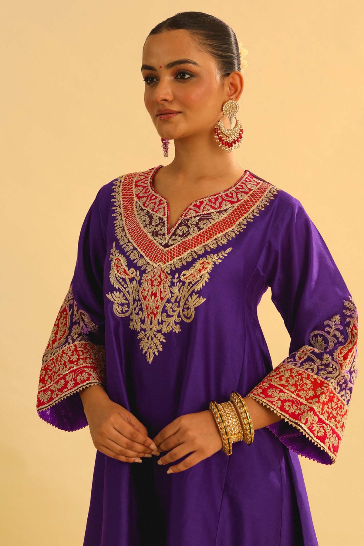 MEHRISH - PURPLE SHORT KALIDAAR CHOGA WITH SALWAR (LXRTS)
