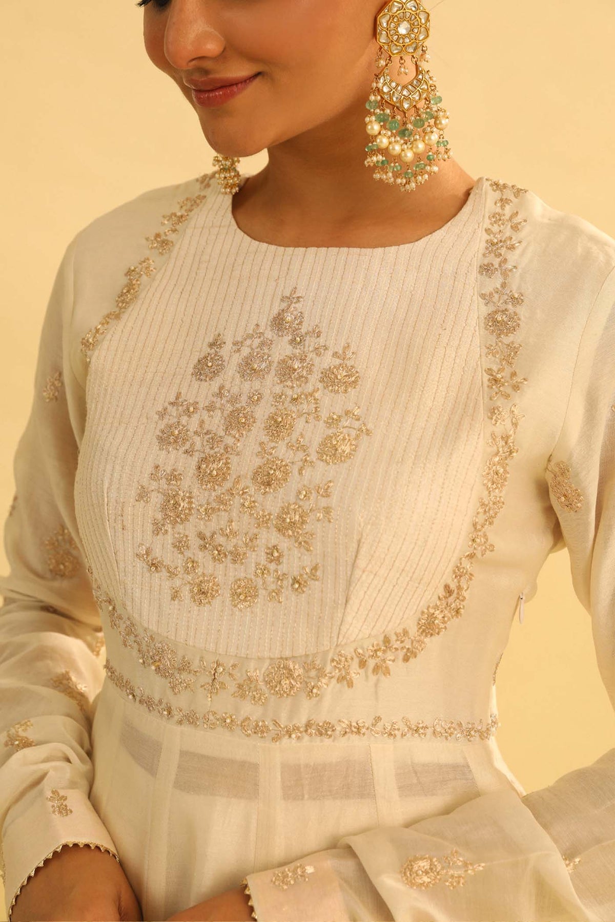 Shivani Bafna In Shahana - Daisy Ivory Peplum Kurta with Garara and Dupatta