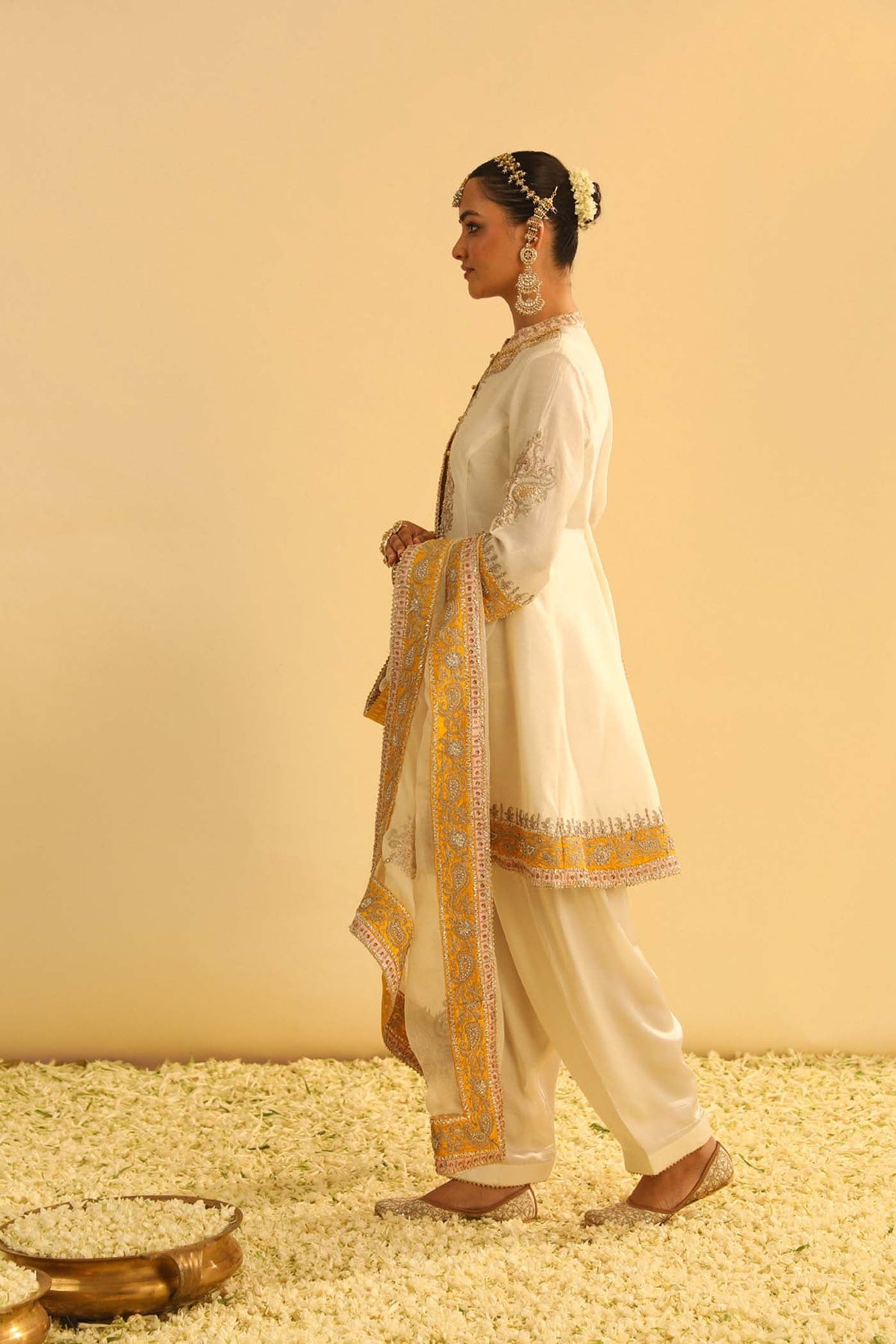 Genelia d'souza in Amani - Daisy Ivory A-line Kurta With Salwar & Dupatta