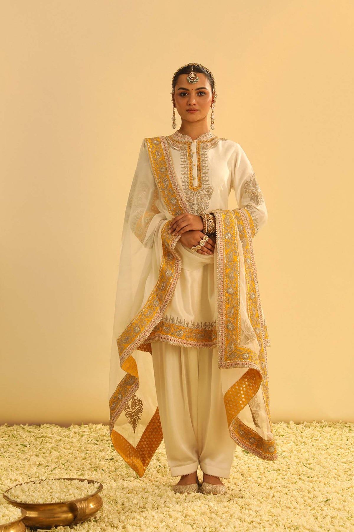 Genelia d'souza in Amani - Daisy Ivory A-line Kurta With Salwar & Dupatta