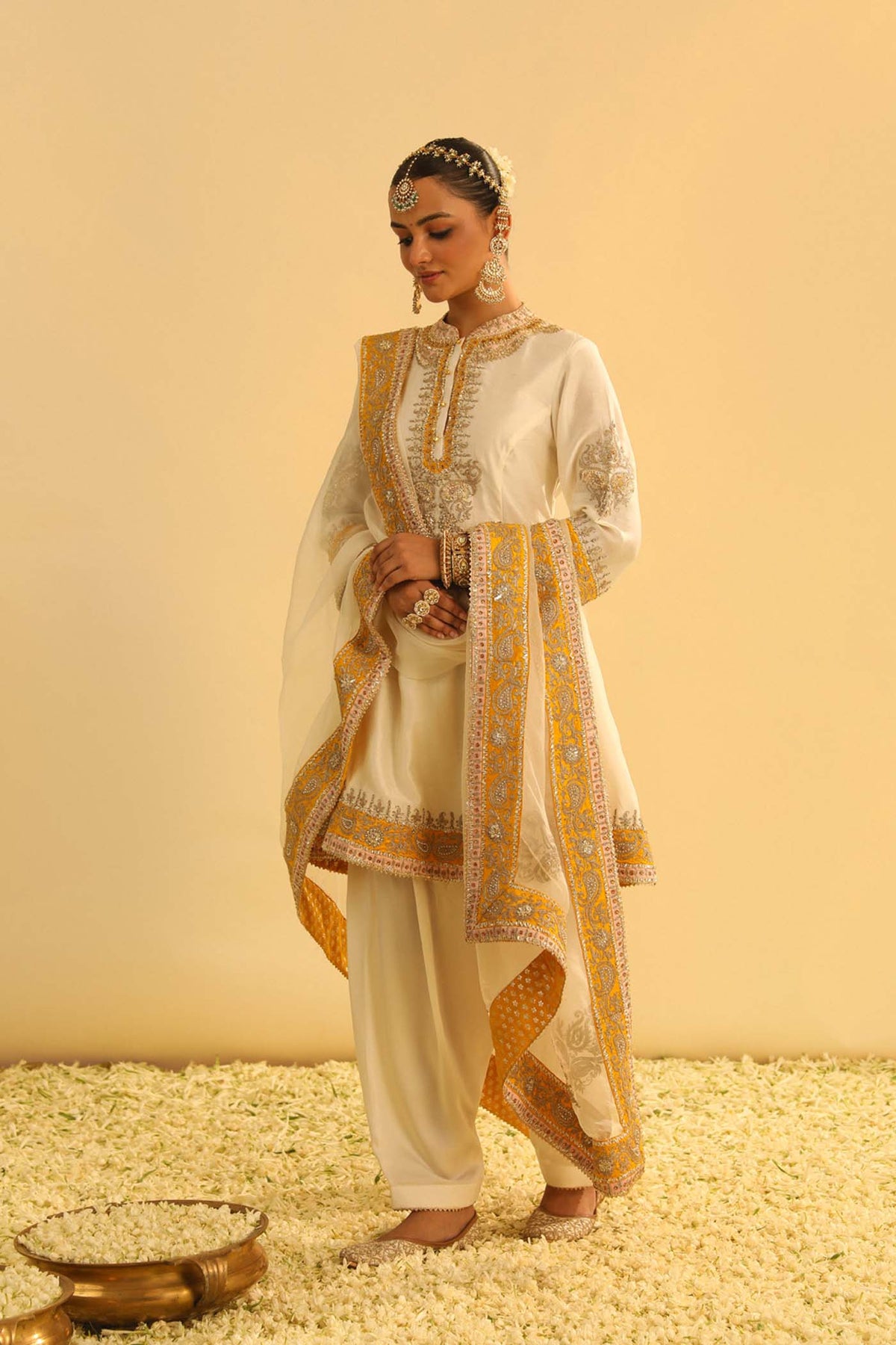 Genelia d'souza in Amani - Daisy Ivory A-line Kurta With Salwar & Dupatta