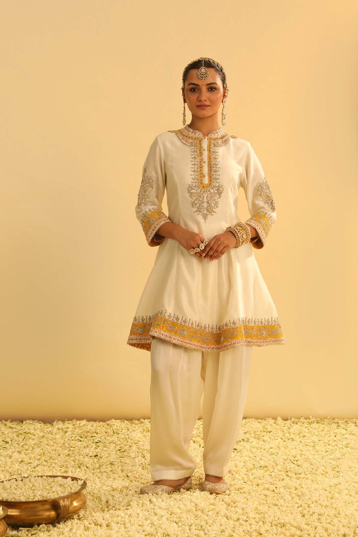 Genelia d'souza in Amani - Daisy Ivory A-line Kurta With Salwar & Dupatta