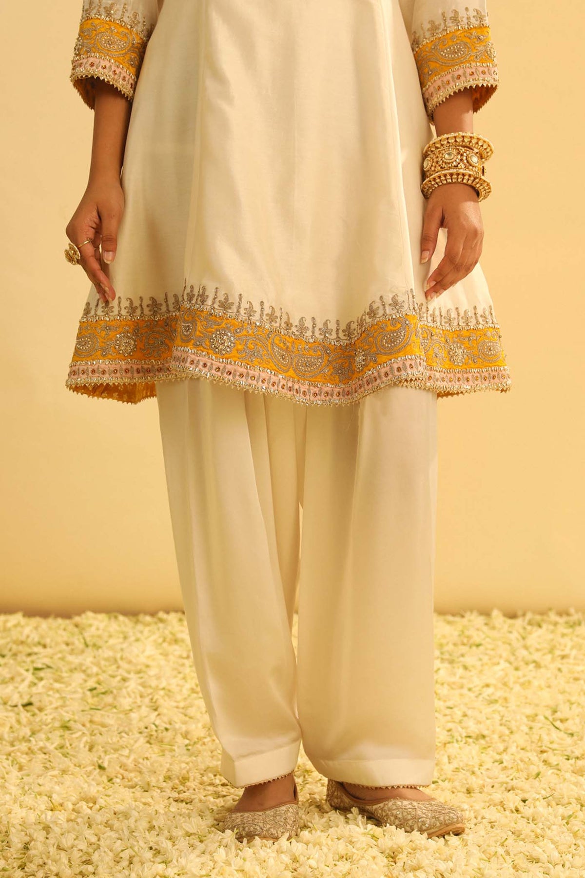Genelia d'souza in Amani - Daisy Ivory A-line Kurta With Salwar & Dupatta