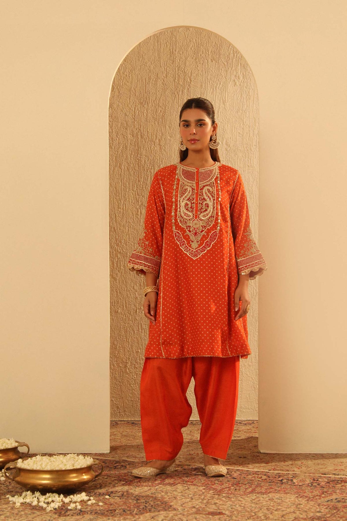 Prisha - Orange Kalidaar Choga with Salwar (Lxrts)