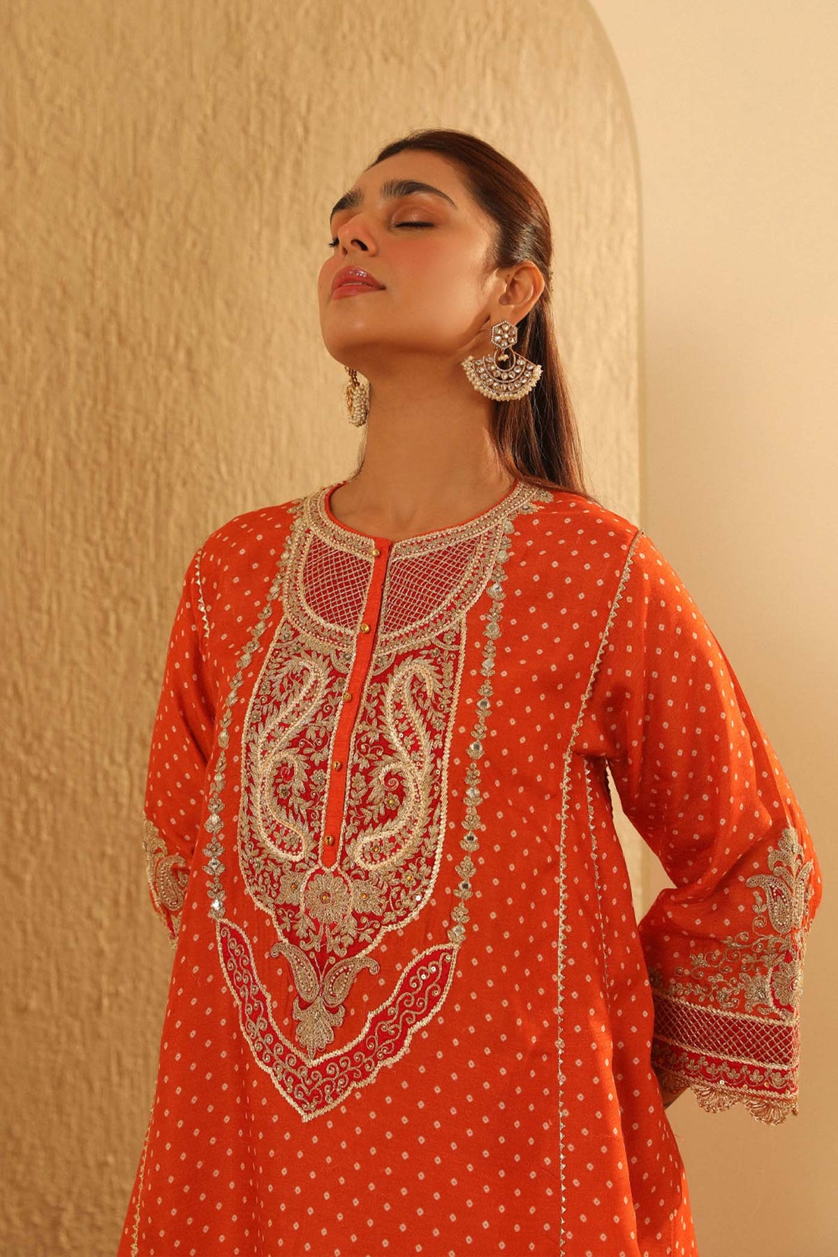 Prisha - Orange Kalidaar Choga with Salwar