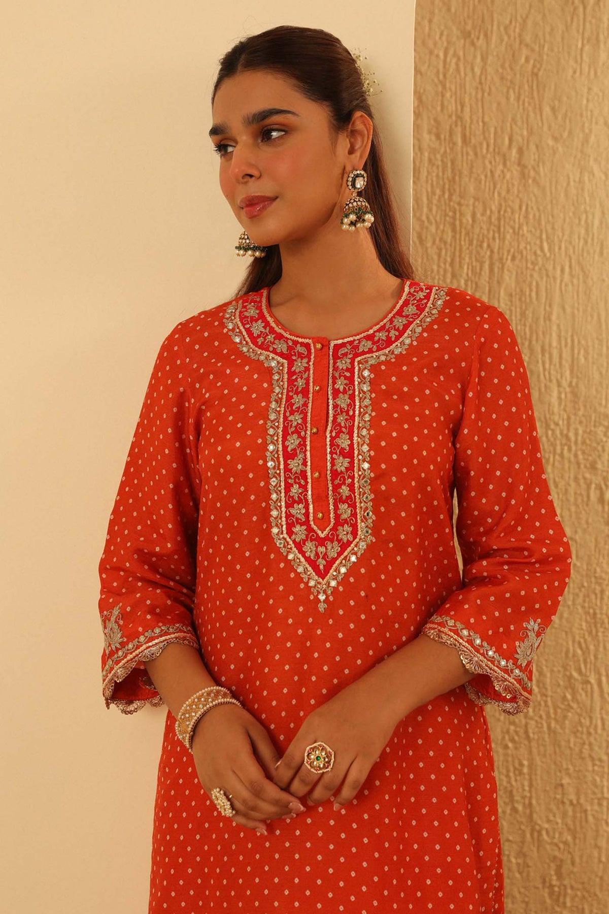 Asma - Orange Short Kurta with Salwar (LXRTS)