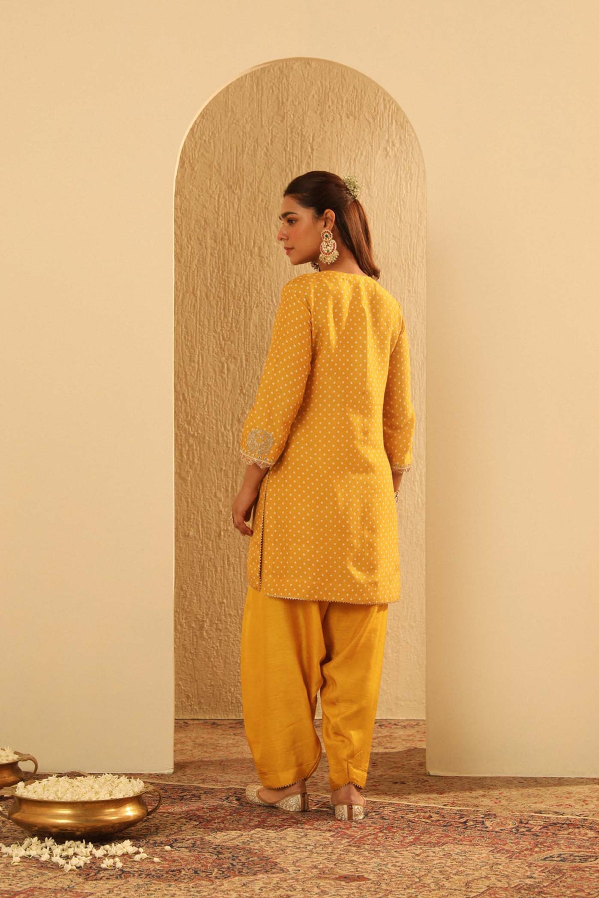 Noora - Heirloom Mustard Short Kurta with Salwar