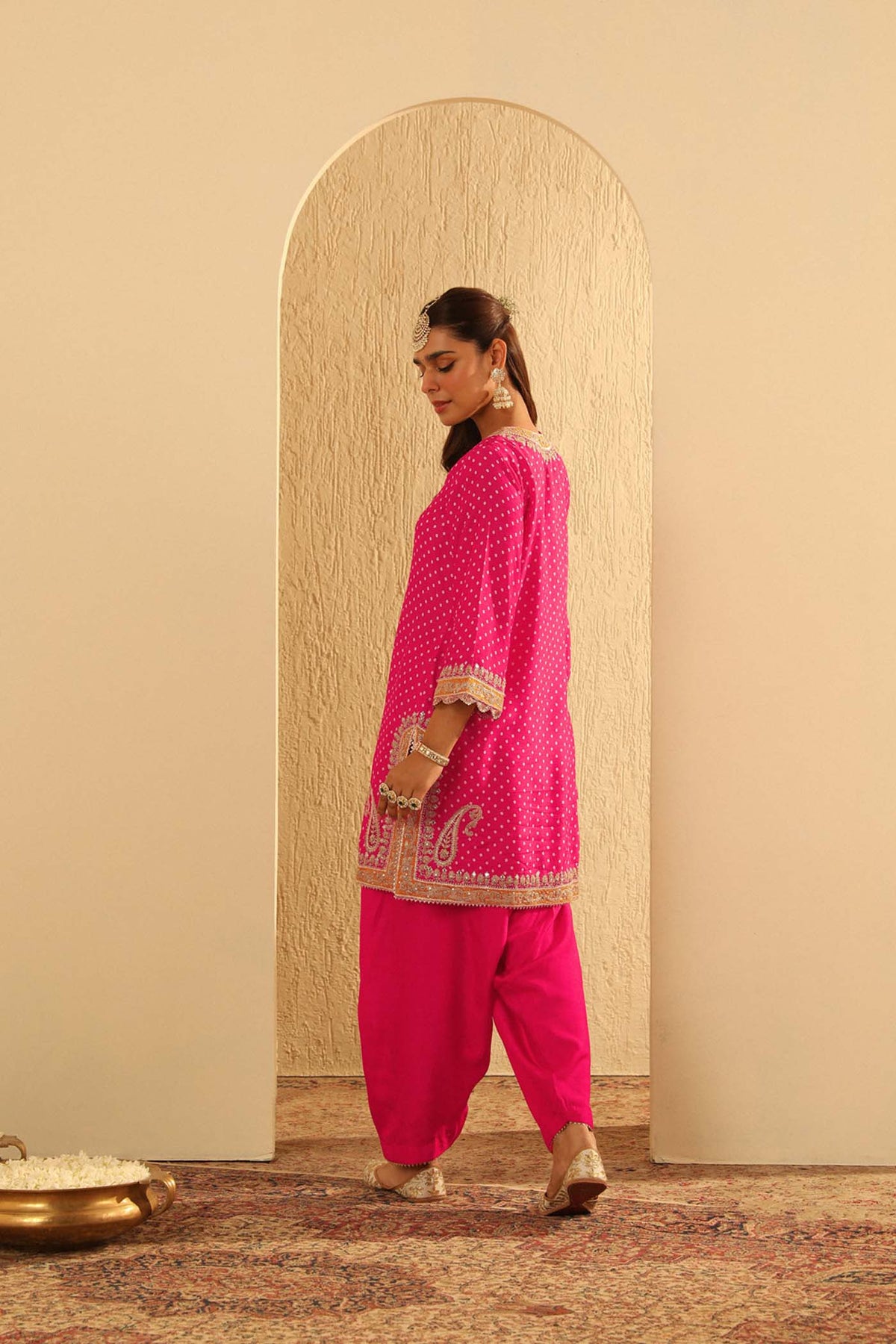 Kiana - Rani Hotpink Kurta with Salwar and Dupatta