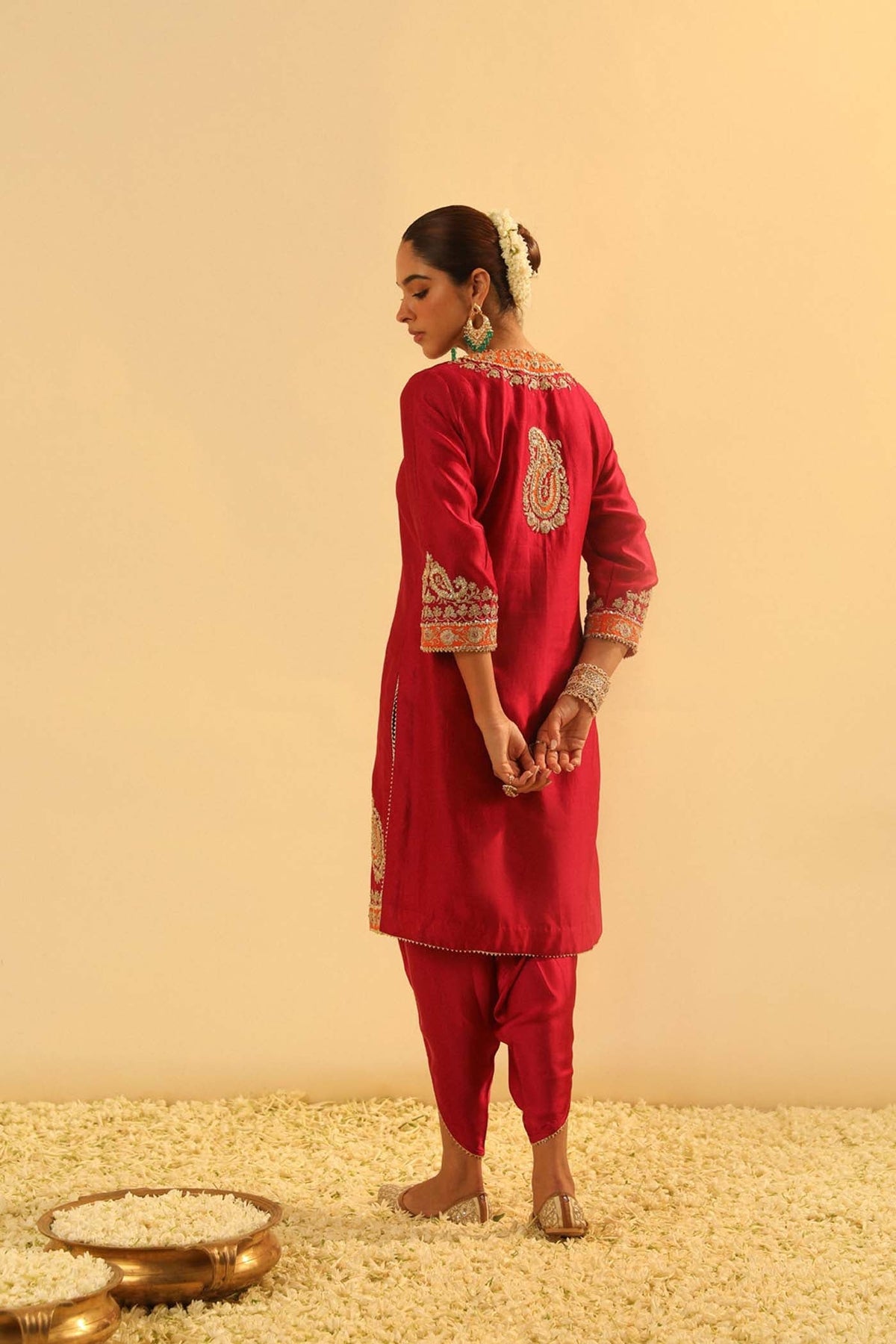 Anjum - Hot Pink Short Kurta with Dhoti (Lxrts)