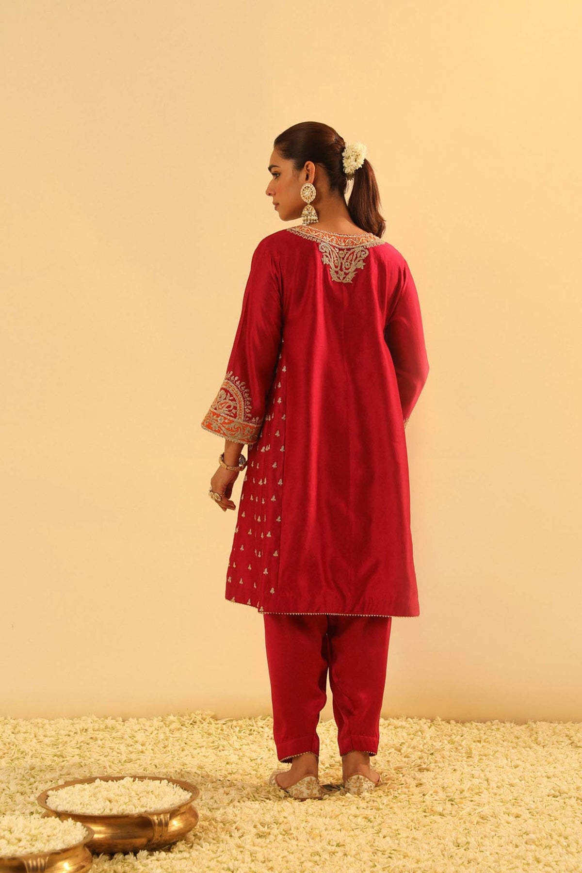 Falisha - Rani Hotpink Short Kalidaar Choga with Salwar