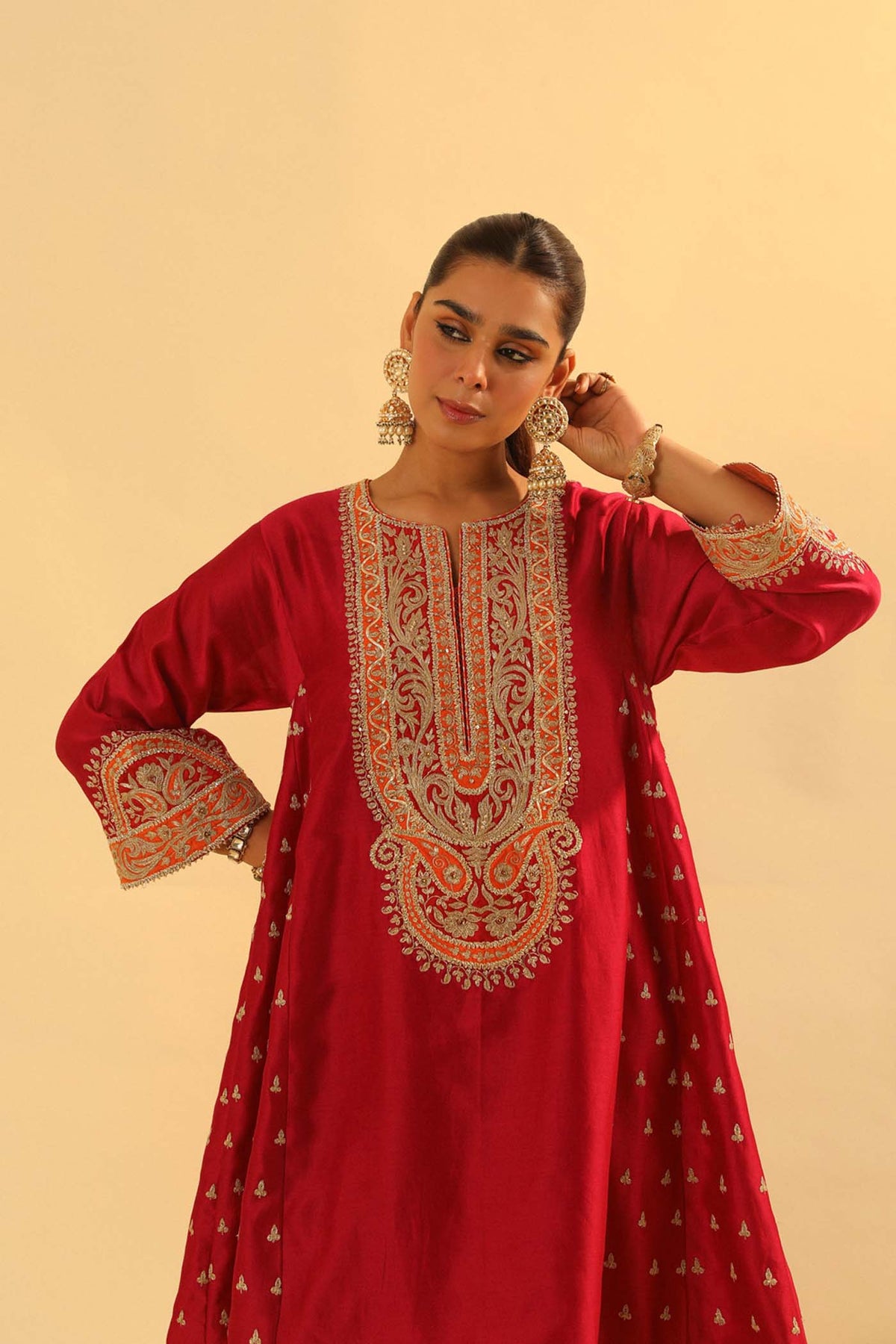 Falisha - Rani Hotpink Short Kalidaar Choga with Salwar