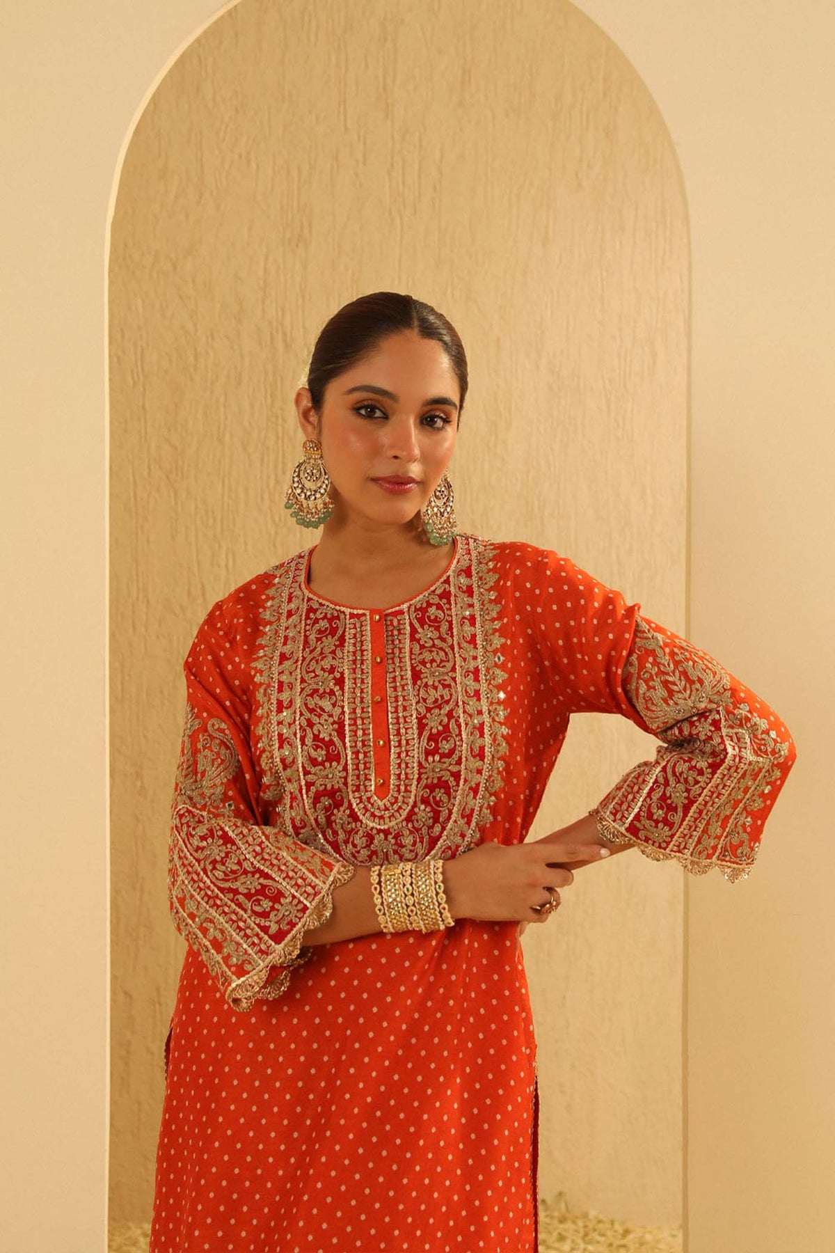 Azra - Orange Kurta with Salwar