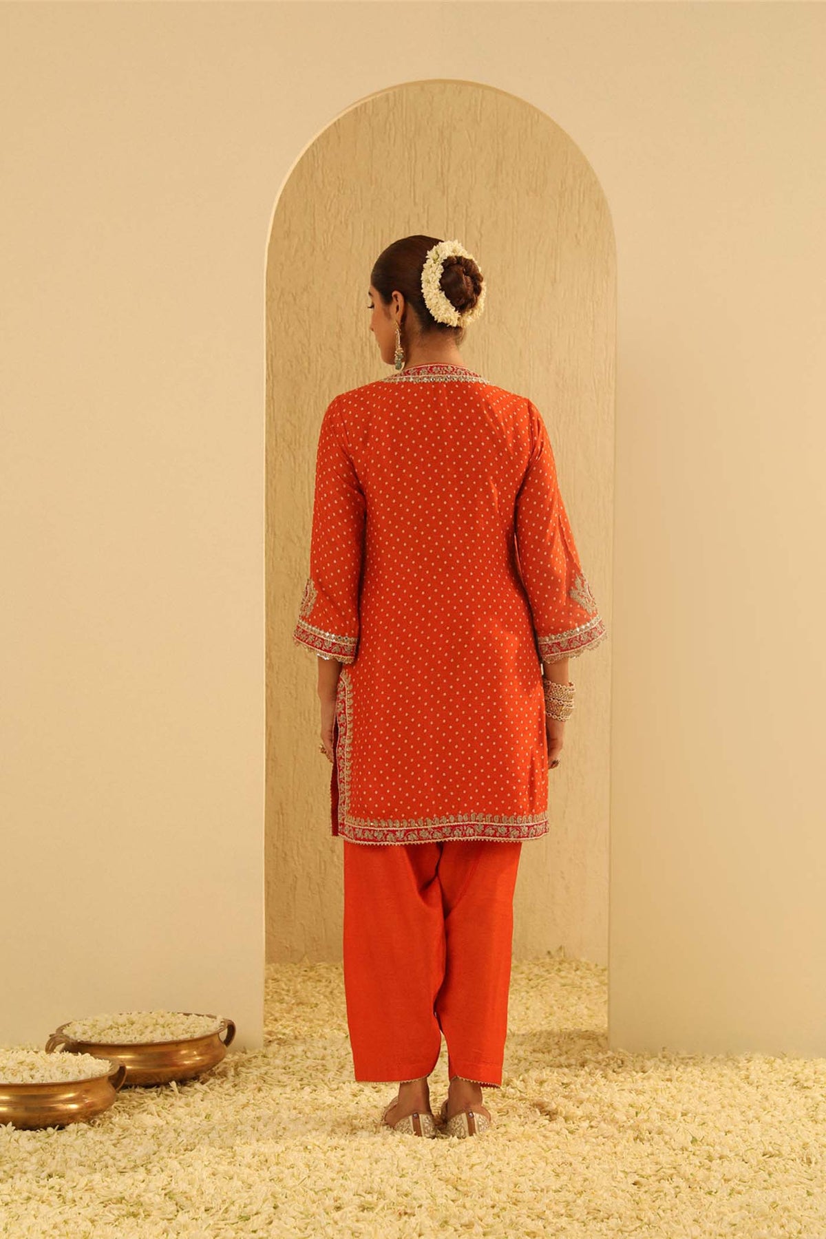 Inara - Orange Kurta with Salwar and Dupatta