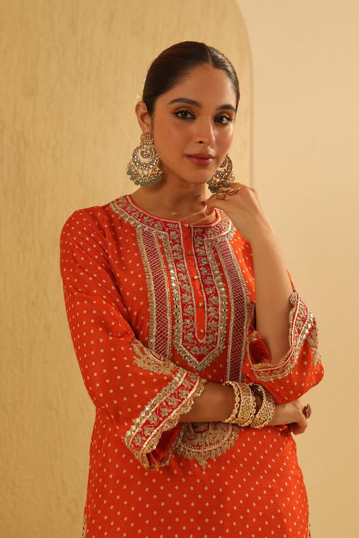 Inara - Orange Kurta with Salwar and Dupatta