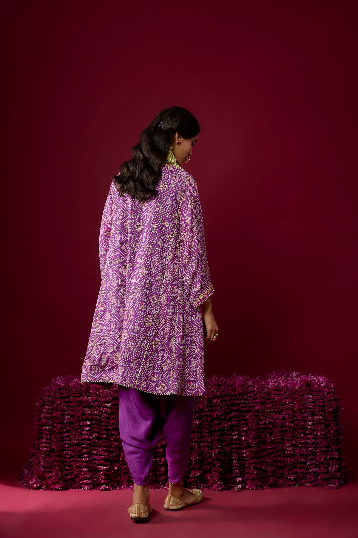 Nadia - Deep Purple Short Chauga With Salwar (RTS)