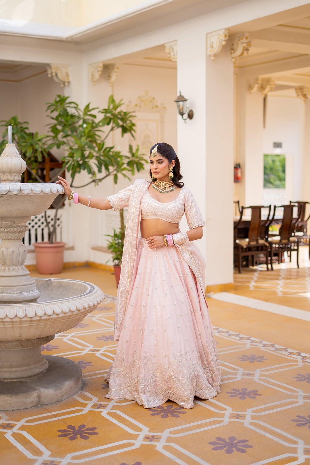 FIDA - Blush Pink LEHENGA WITH BLOUSE AND DUPATTA