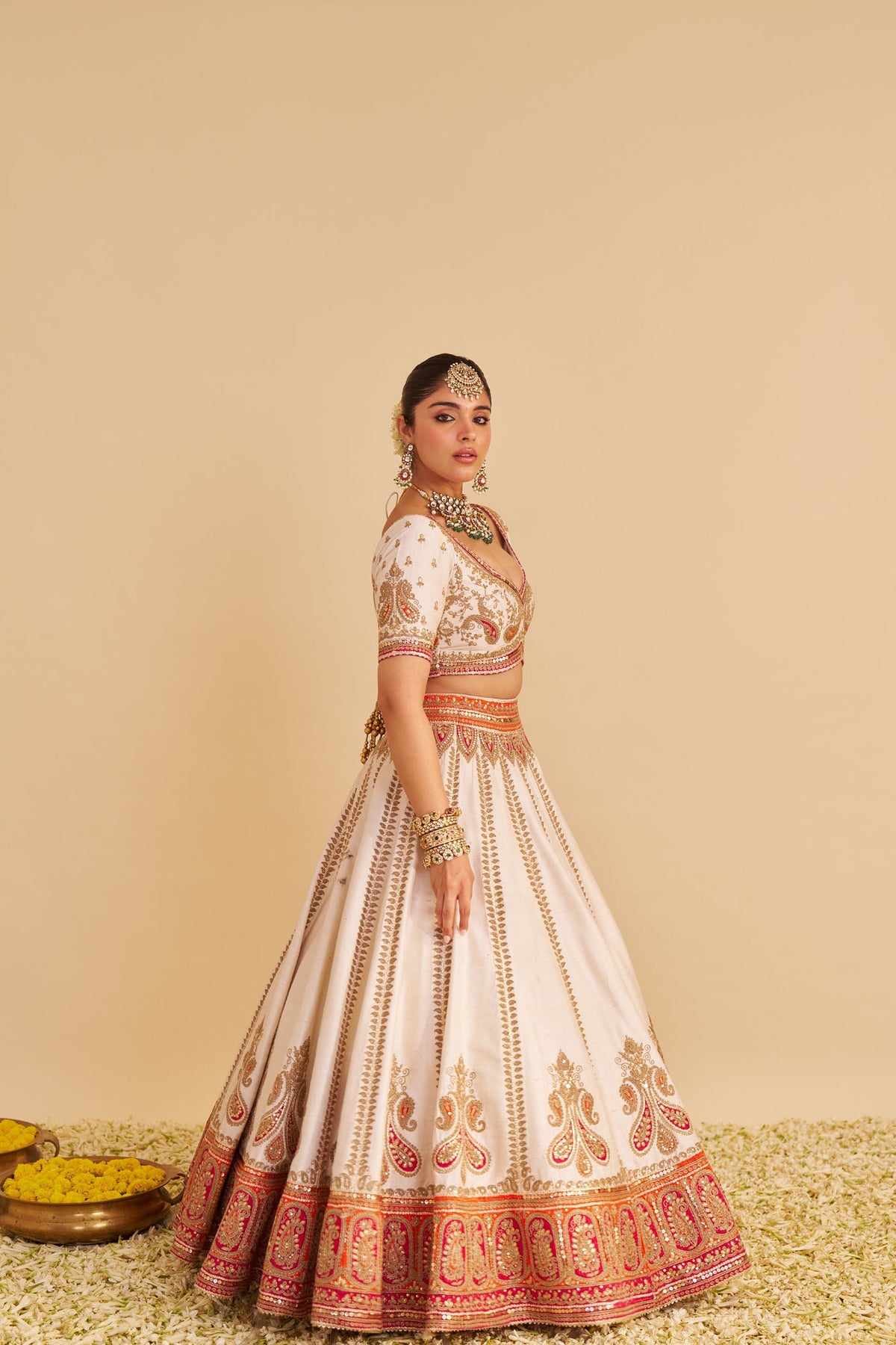 Nabha Natesh In AMARA - Daisy Ivory LEHENGA