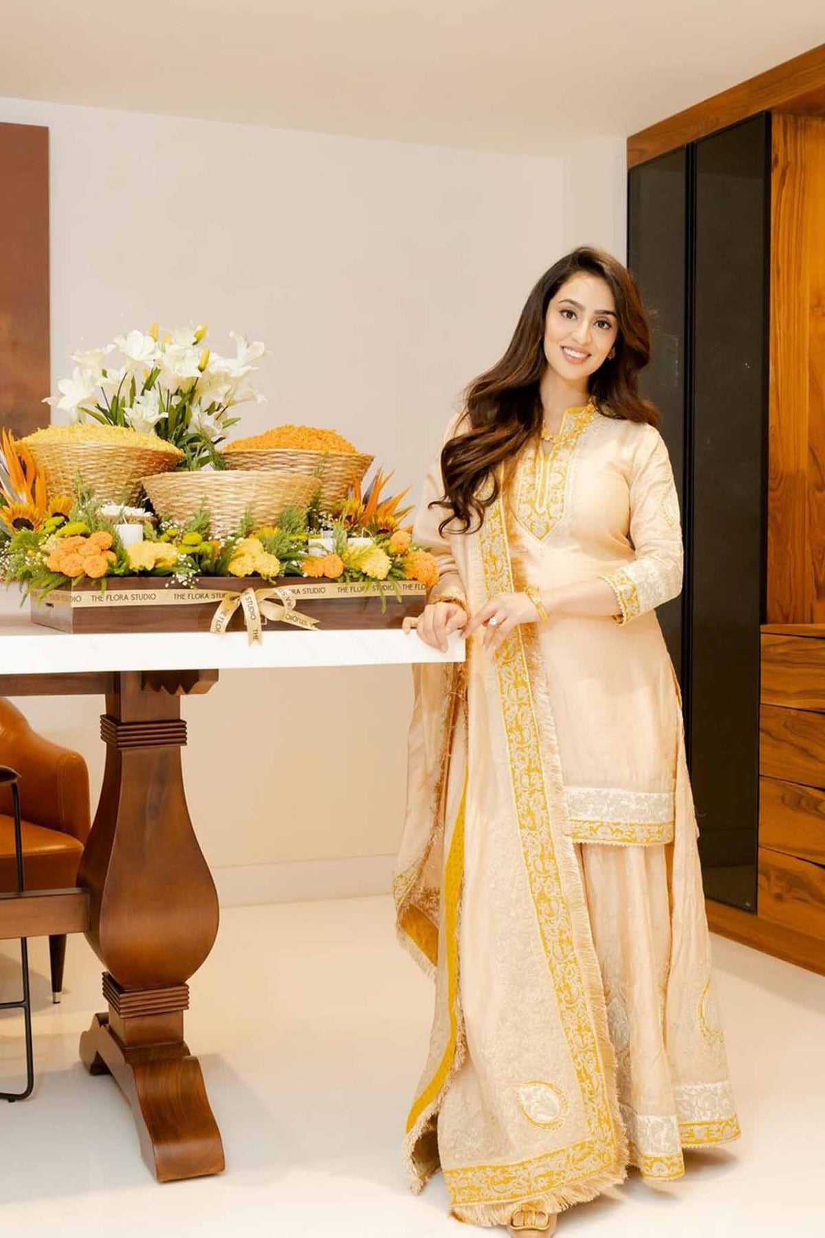 Shabina- Rosepink short kurta with garara and dupatta (Lxrts)