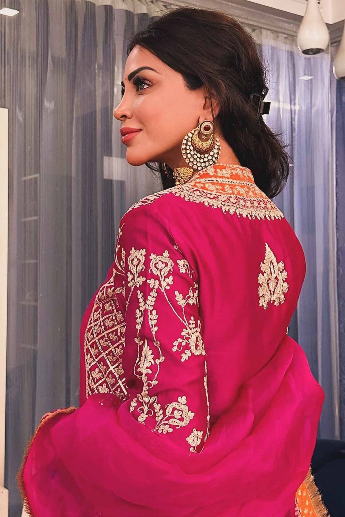Ankita Rai In MEHNOOR - Rani Hotpink KURTA WITH DHOTI