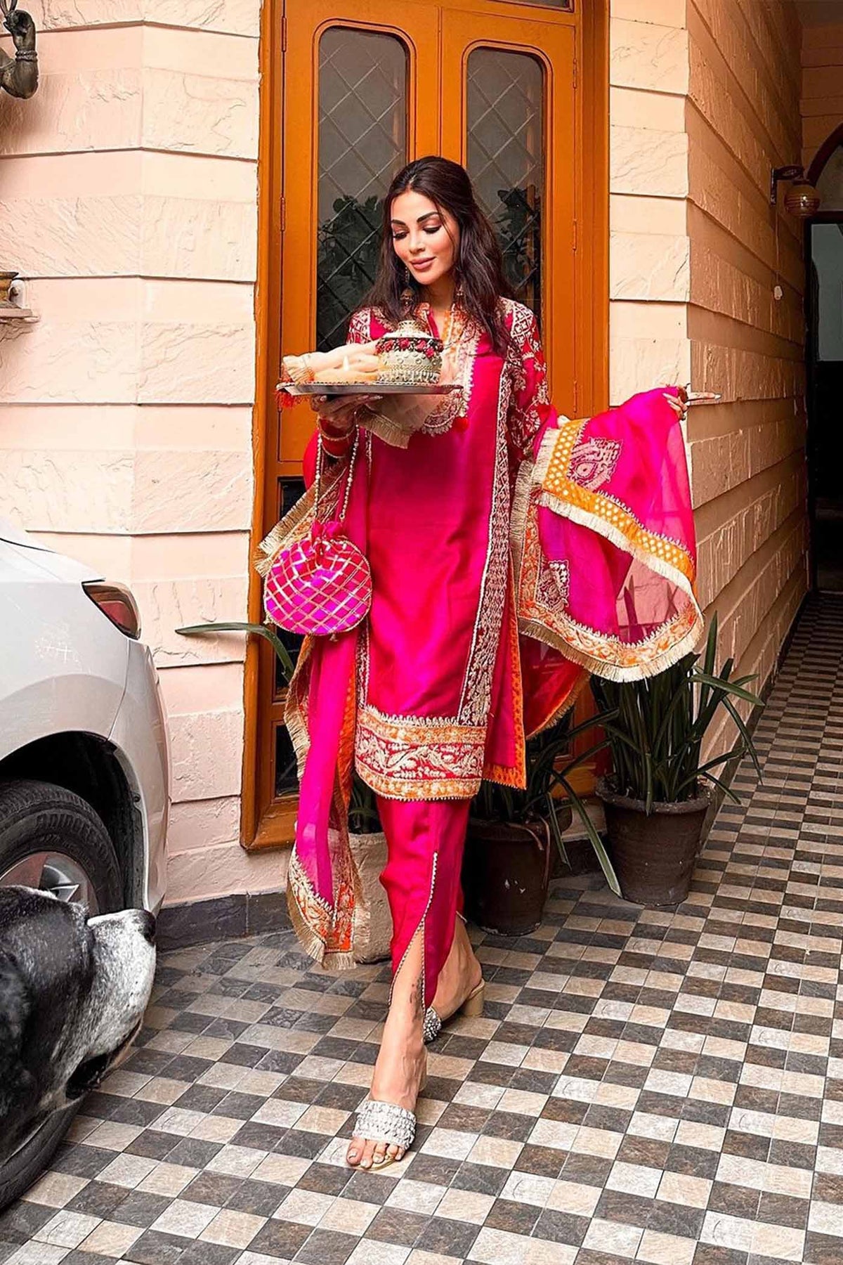 Ankita Rai In MEHNOOR - Rani Hotpink KURTA WITH DHOTI