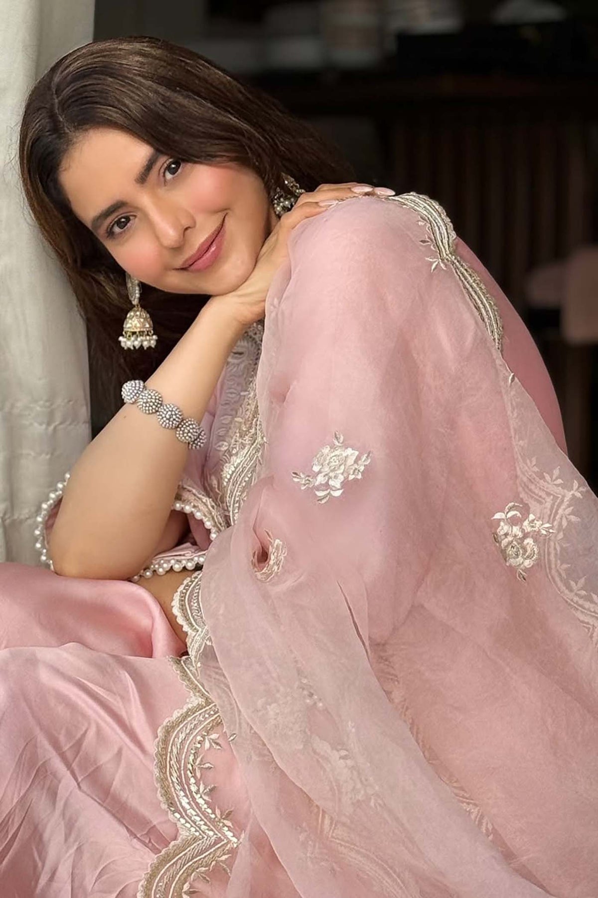 Aamna Sharif in Sara - Blush Pink Short Kurta With Salwar