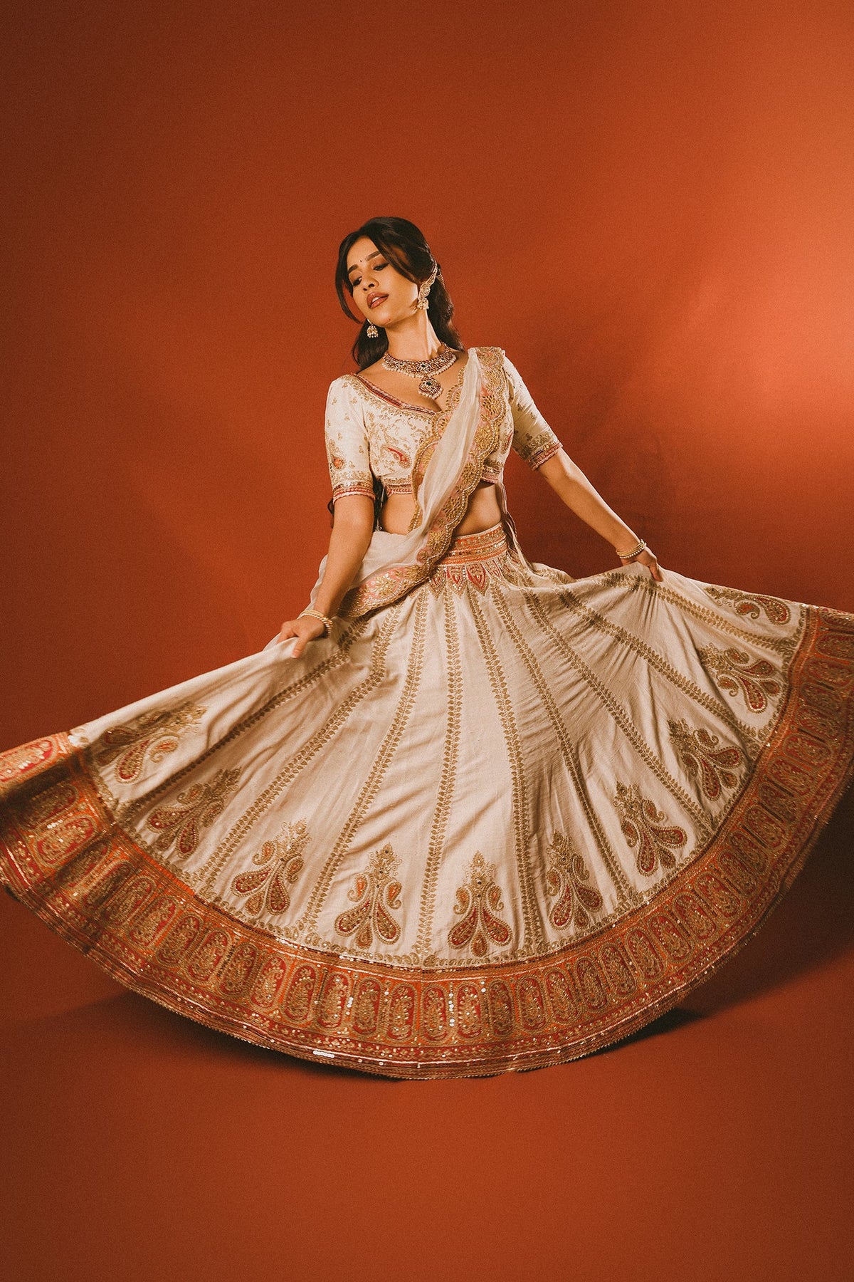 Nabha Natesh In AMARA - Daisy Ivory LEHENGA