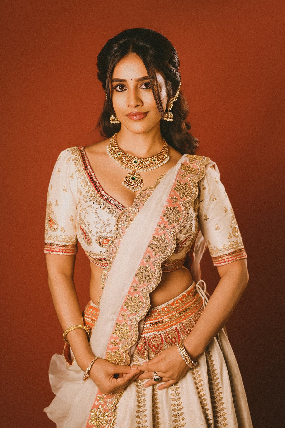 Nabha Natesh In AMARA - Daisy Ivory LEHENGA
