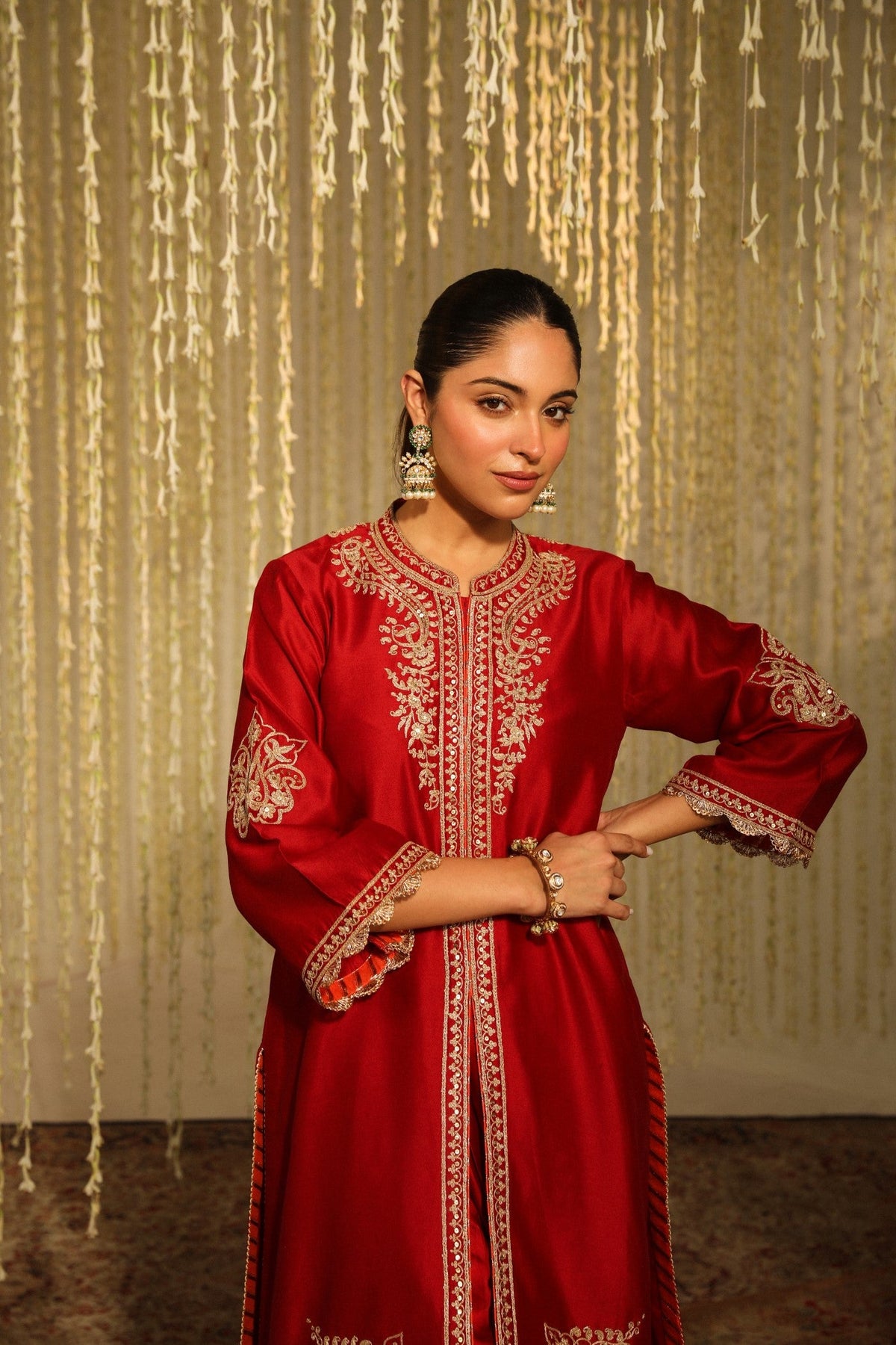Payal Sen In Gulbano - Deep Red Short Kurta with Dhoti