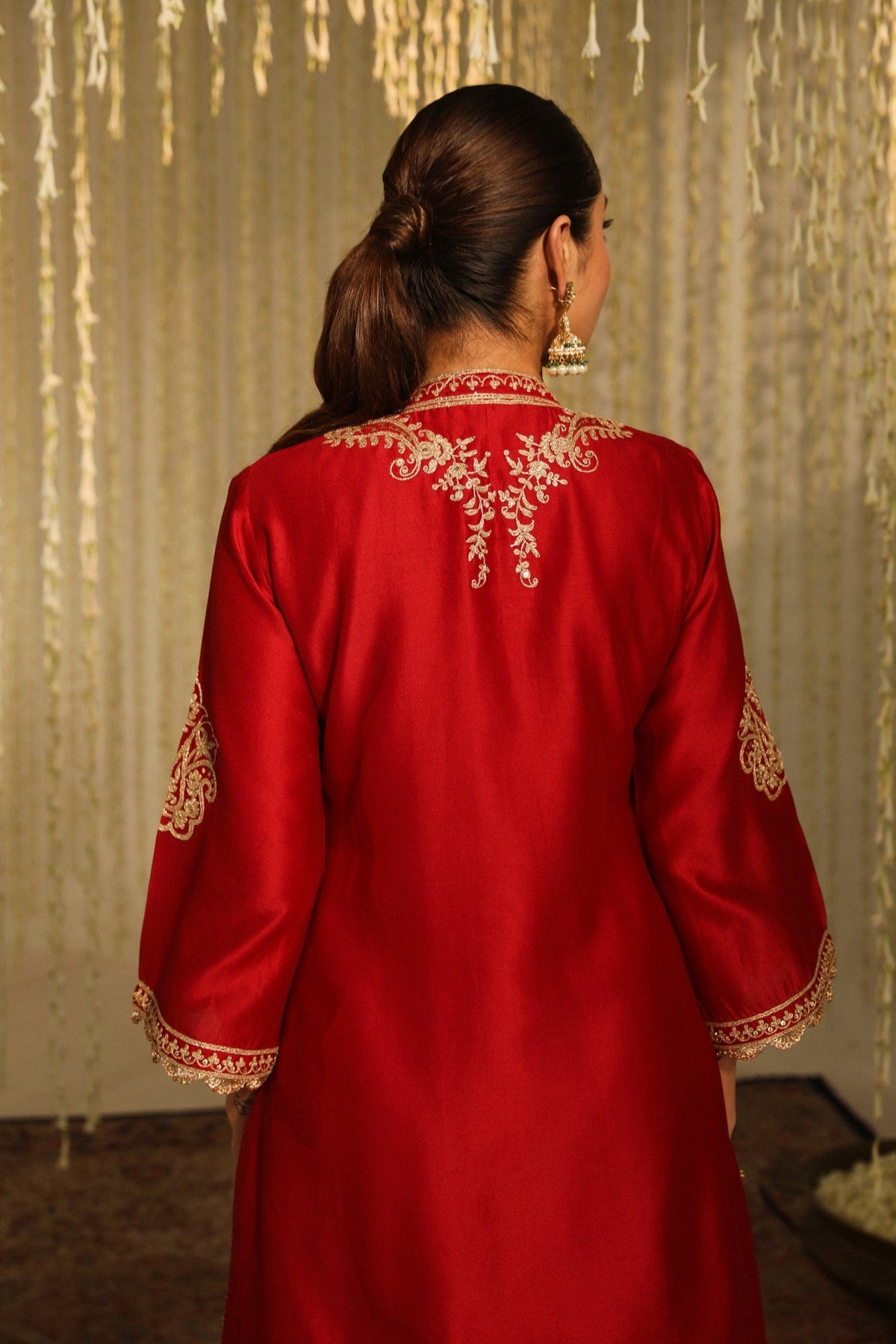 Gulbano - Deep Red Short Kurta with Dhoti
