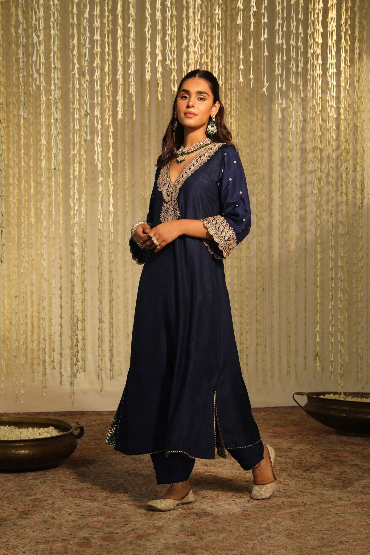 Maggi In MYSHA - DEEP BLUE LONG CHOGA WITH SALWAR