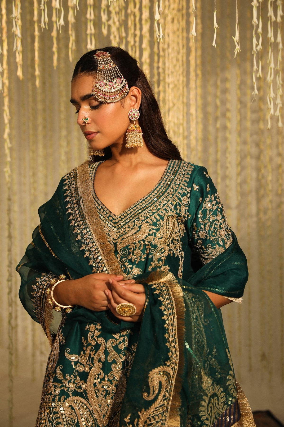 Chandni Girdhar In AAFIYA - EMERALD GREEN SHARARA