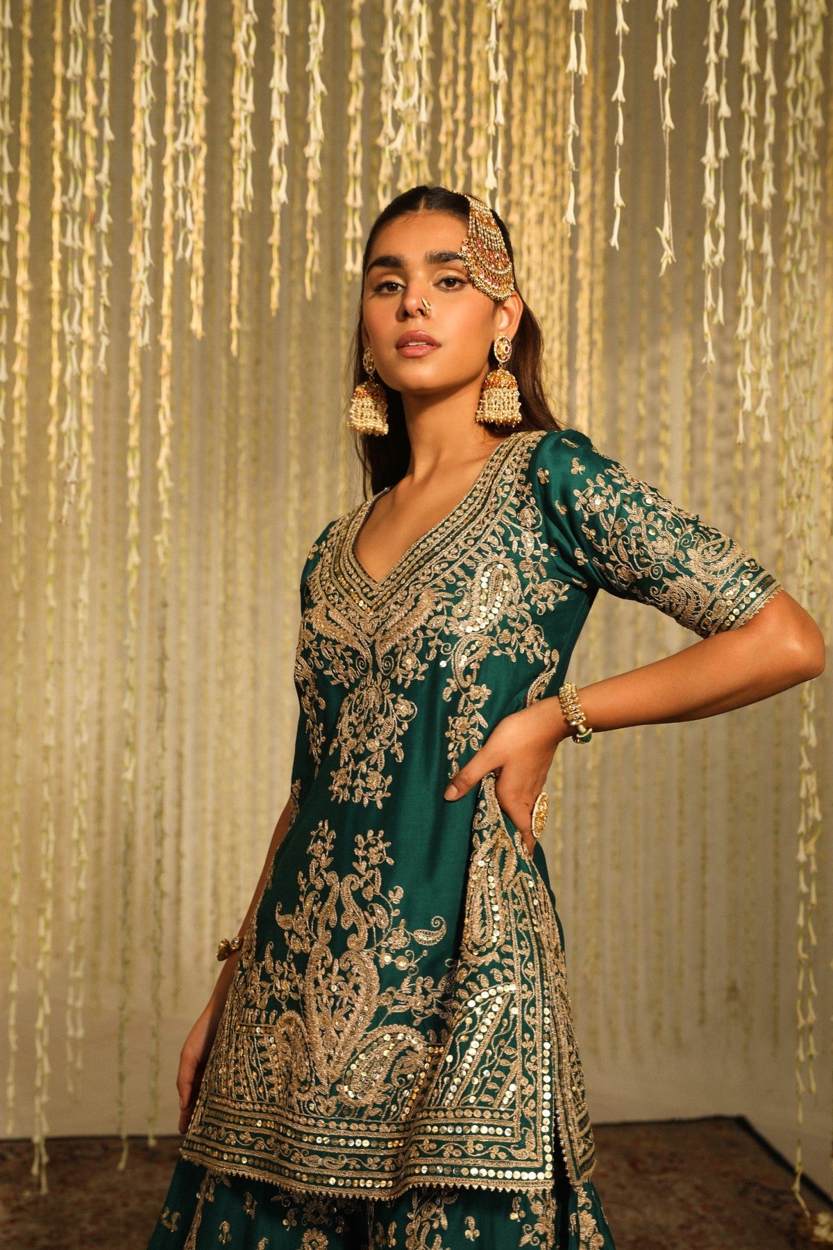 Chandni Girdhar In AAFIYA - EMERALD GREEN SHARARA