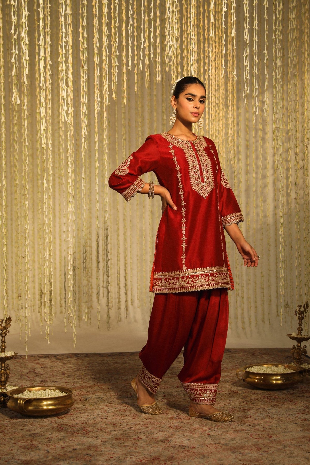 Supriya Nagpal In MEHAK - DEEP RED SHORT KURTA WITH SALWAR AND DUPATTA