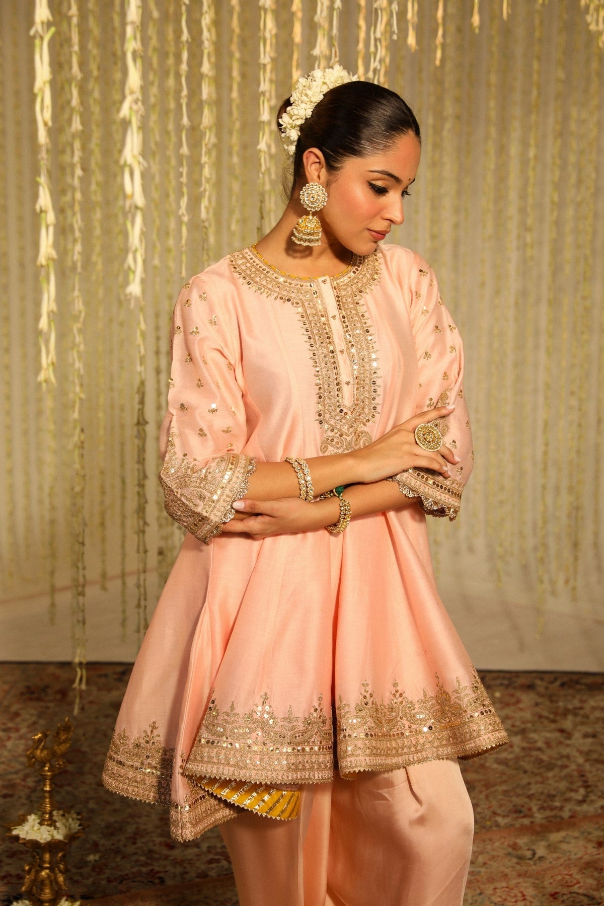 WARIZAH - ROSEPINK SHORT ANARKALI WITH SALWAR AND DUPATTA