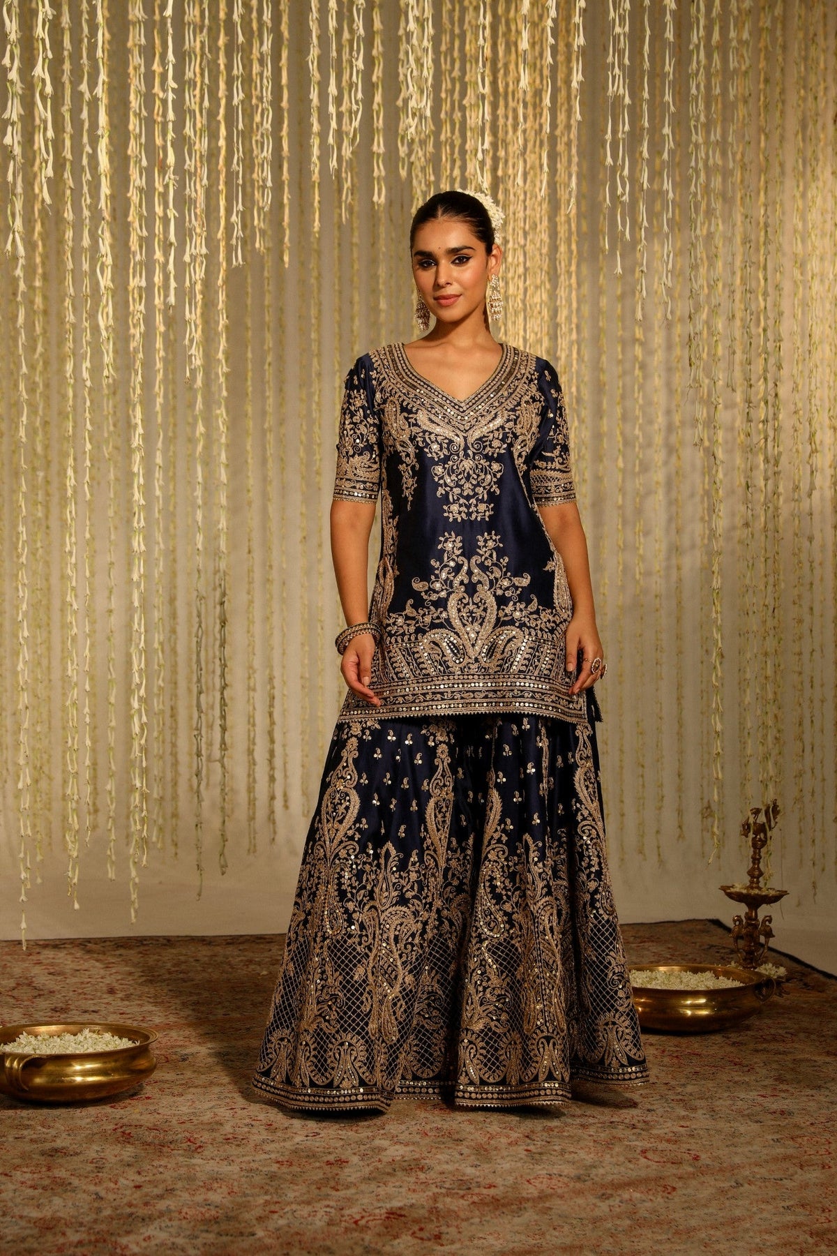 Srishti Takkar In AAFIYA - DEEP BLUE SHARARA
