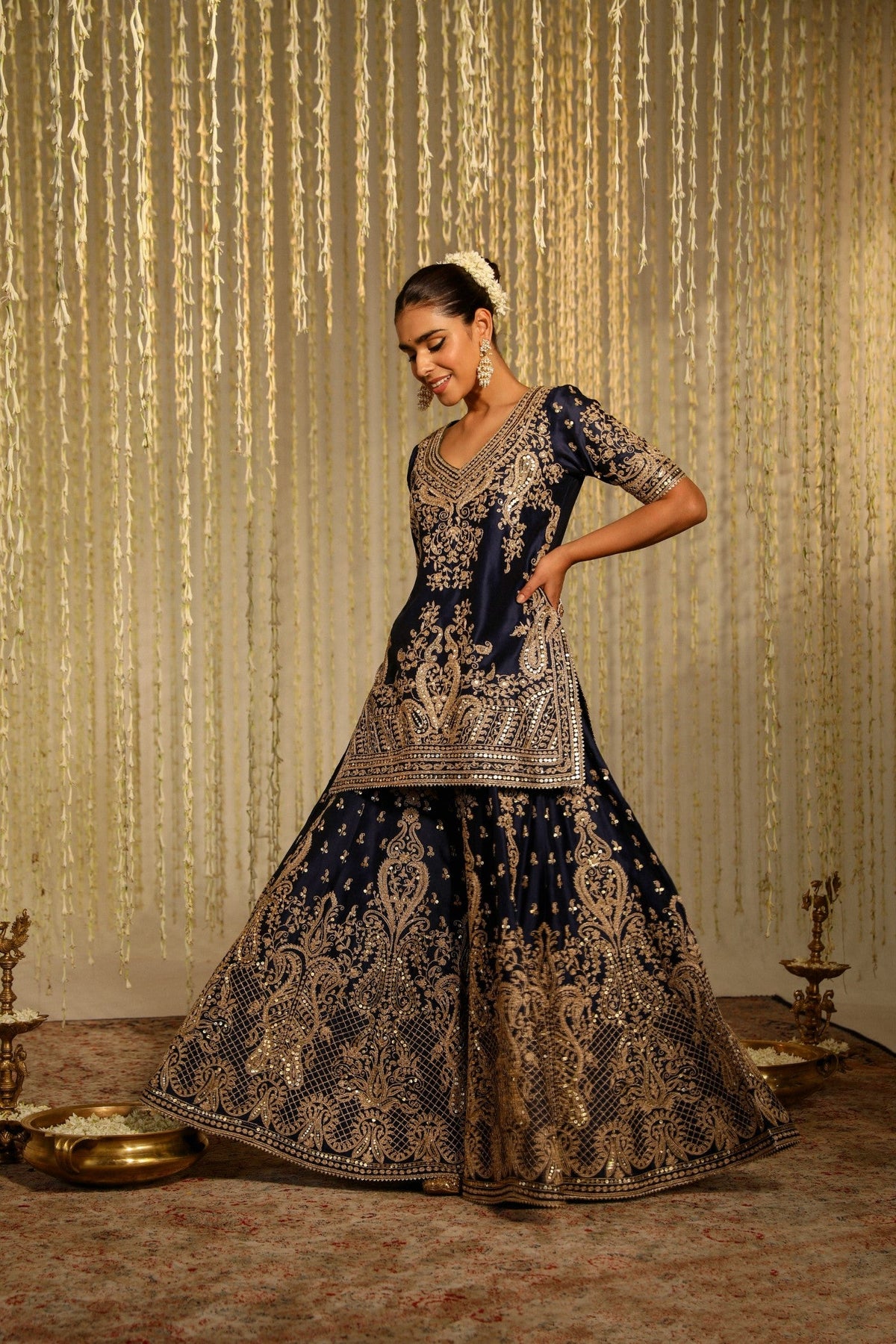 Srishti Takkar In AAFIYA - DEEP BLUE SHARARA