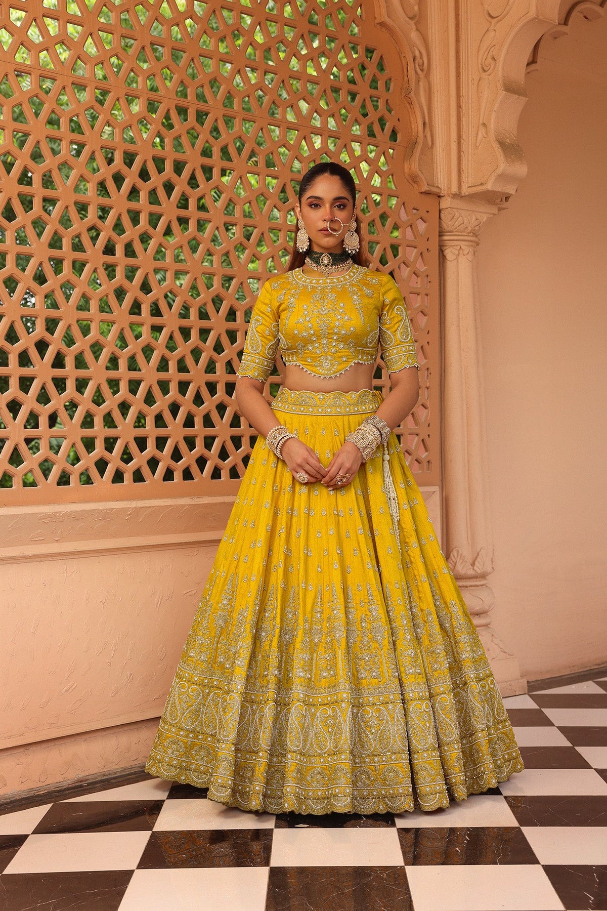 Uzma - Heirloom Mustard Lehenga with Blouse and Dupatta