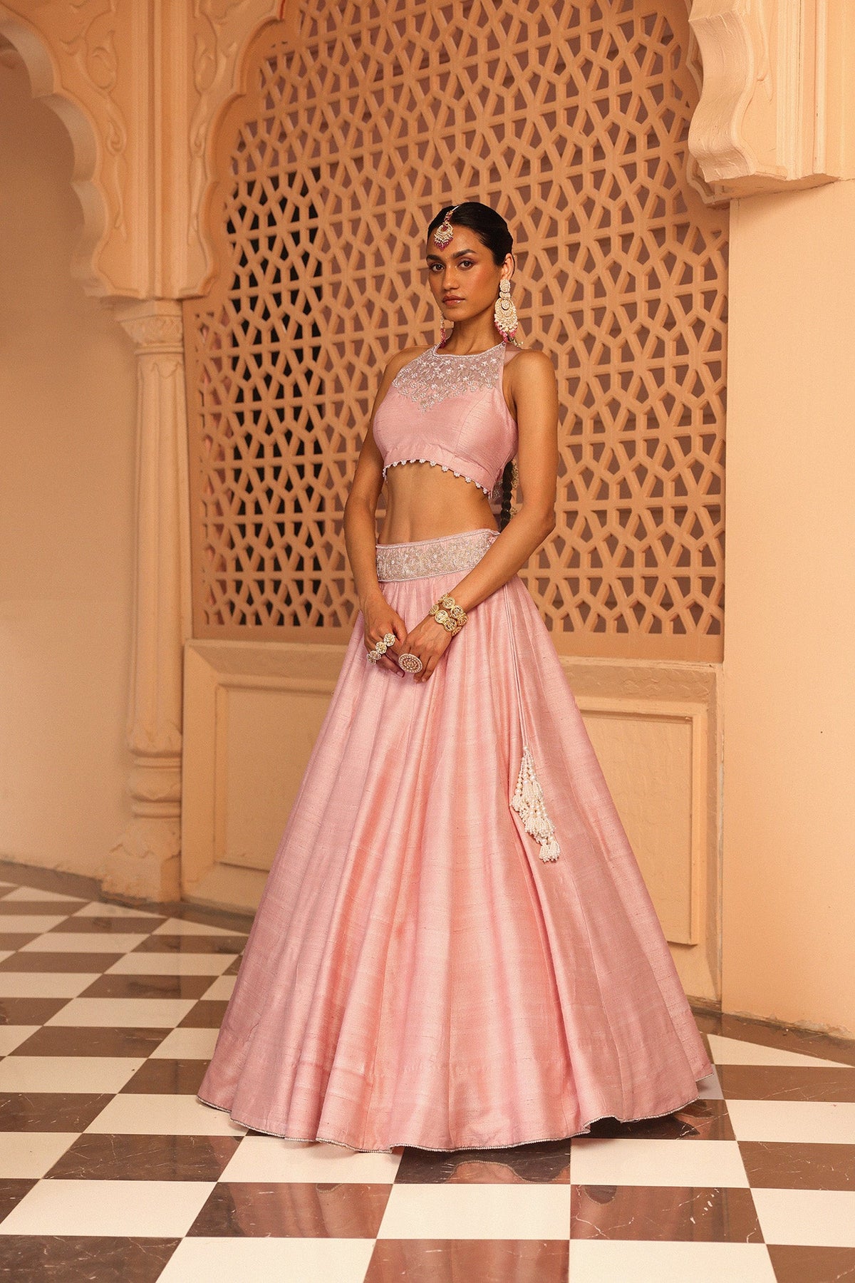 Humeyra - Rosepink Lehenga with Blouse and Dupatta