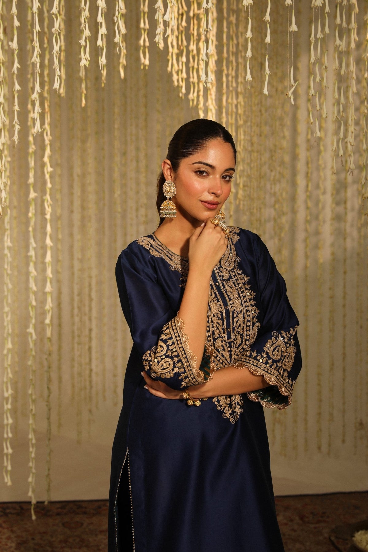 AMAYRA - DEEP BLUE SHORT KURTA WITH DHOTI