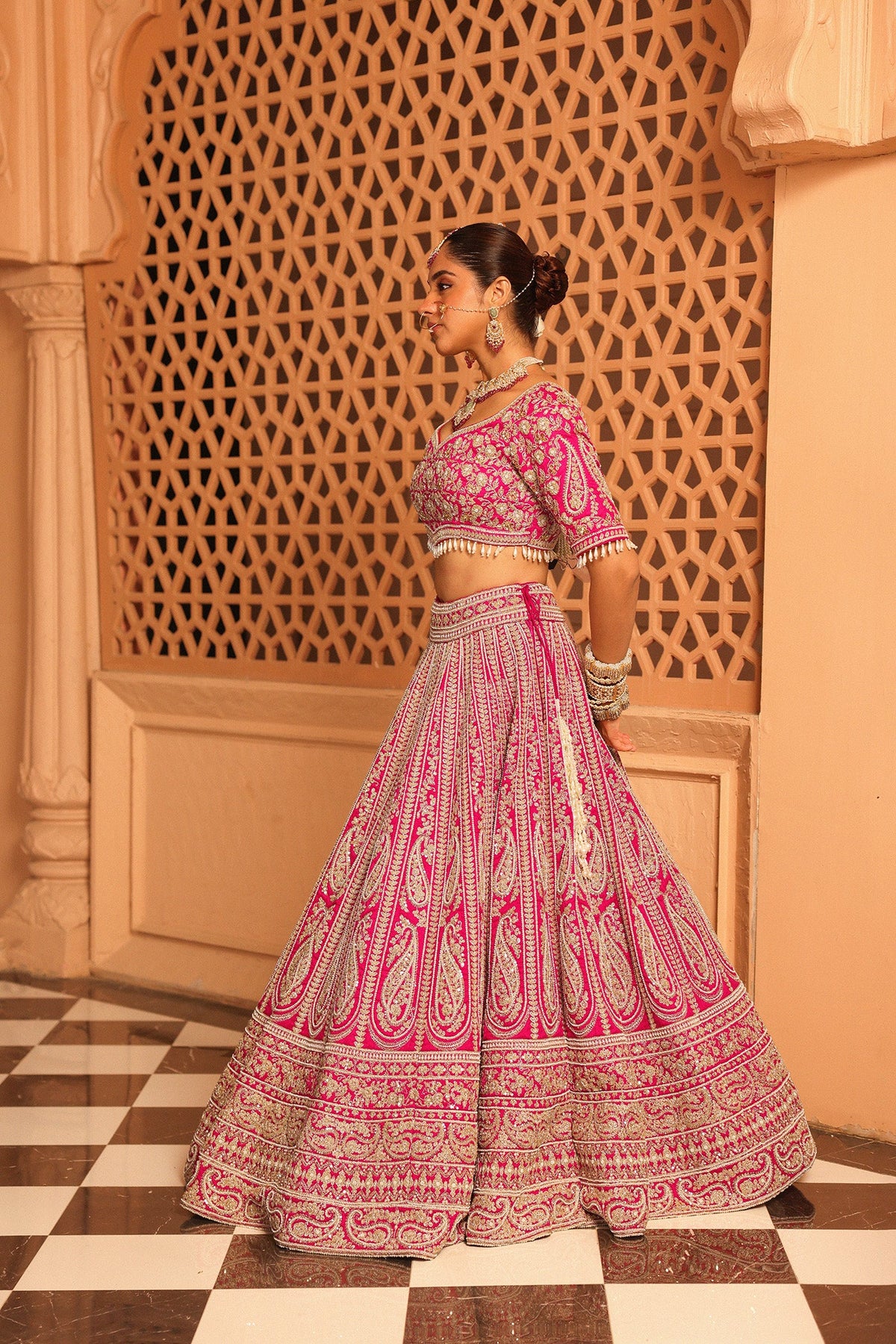 Inaya - Rani Hotpink Lehenga with Blouse and Dupatta
