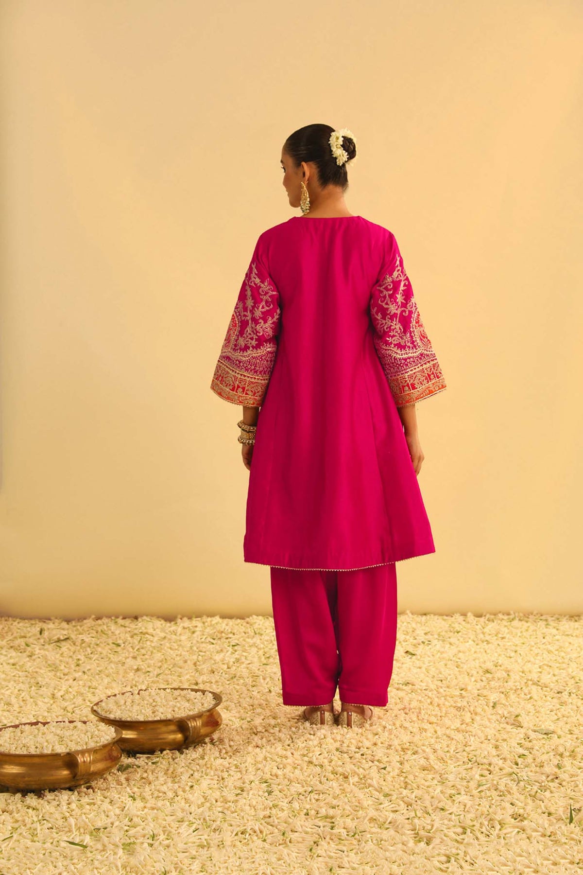 MOHSINA - Rani Hotpink SHORT KALIDAAR CHOGA WITH SALWAR