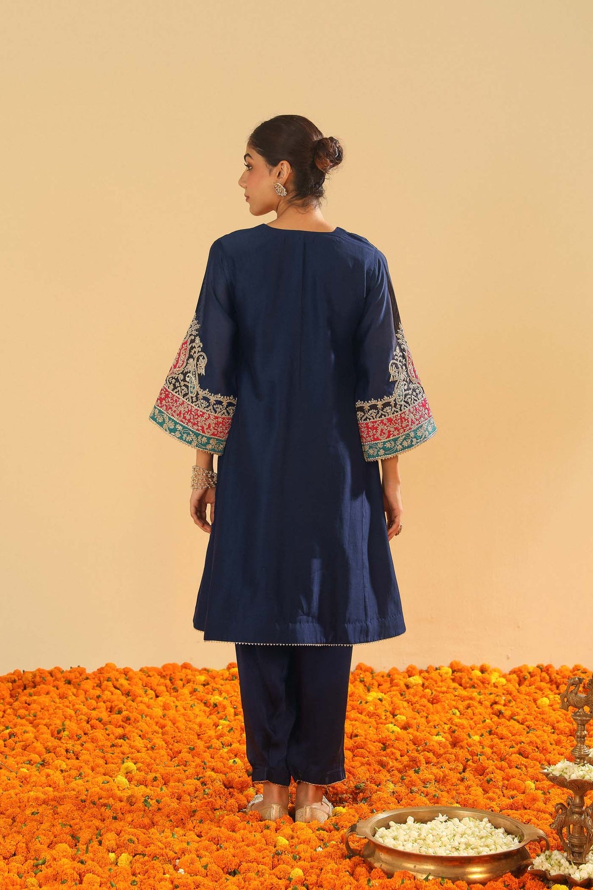 Mehrish - Dark Blue Short Kalidaar Chauga with Salwar (LXRTS)