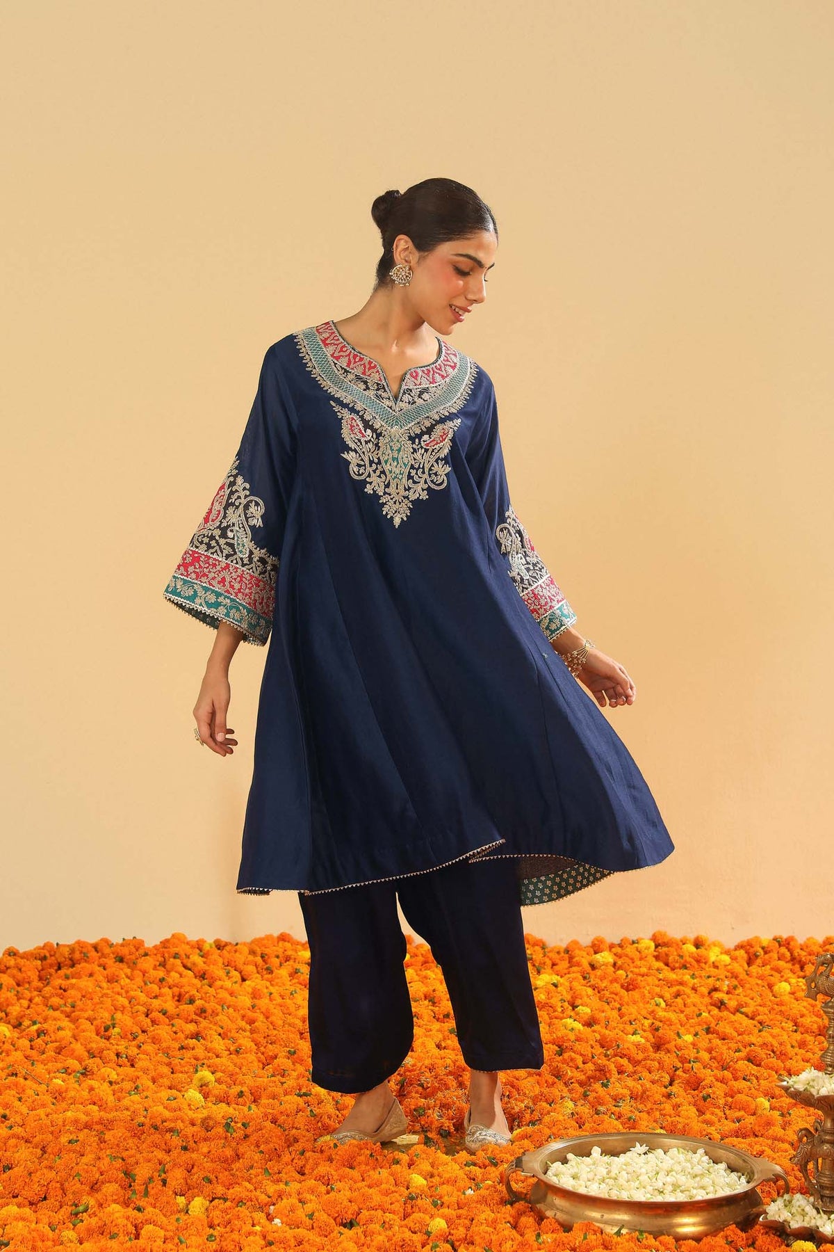 Mehrish - Dark Blue Short Kalidaar Chauga with Salwar (LXRTS)