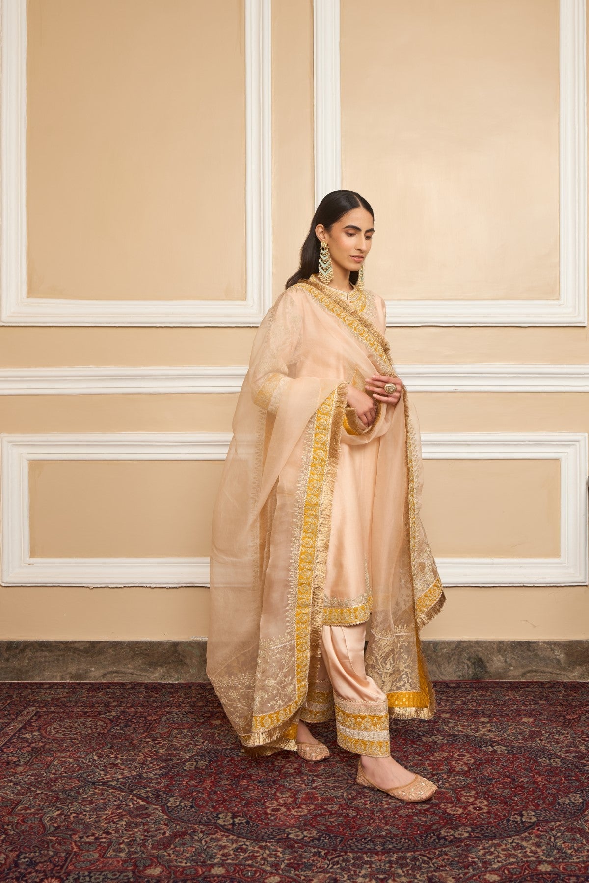 RESHAM - ROSEPINK SHORT KURTA WITH SALWAR AND DUPATTA (LXRTS)