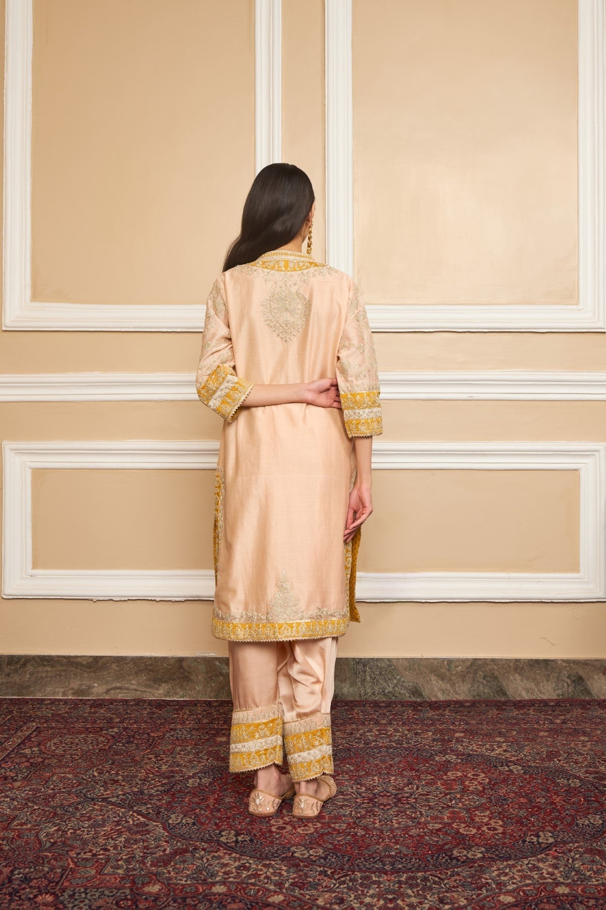 RESHAM - ROSEPINK SHORT KURTA WITH SALWAR AND DUPATTA (LXRTS)