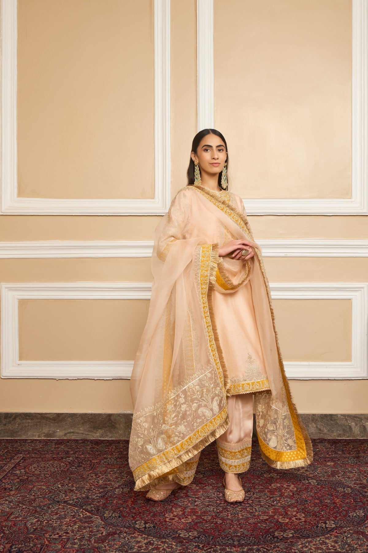 RESHAM - ROSEPINK SHORT KURTA WITH SALWAR AND DUPATTA (LXRTS)